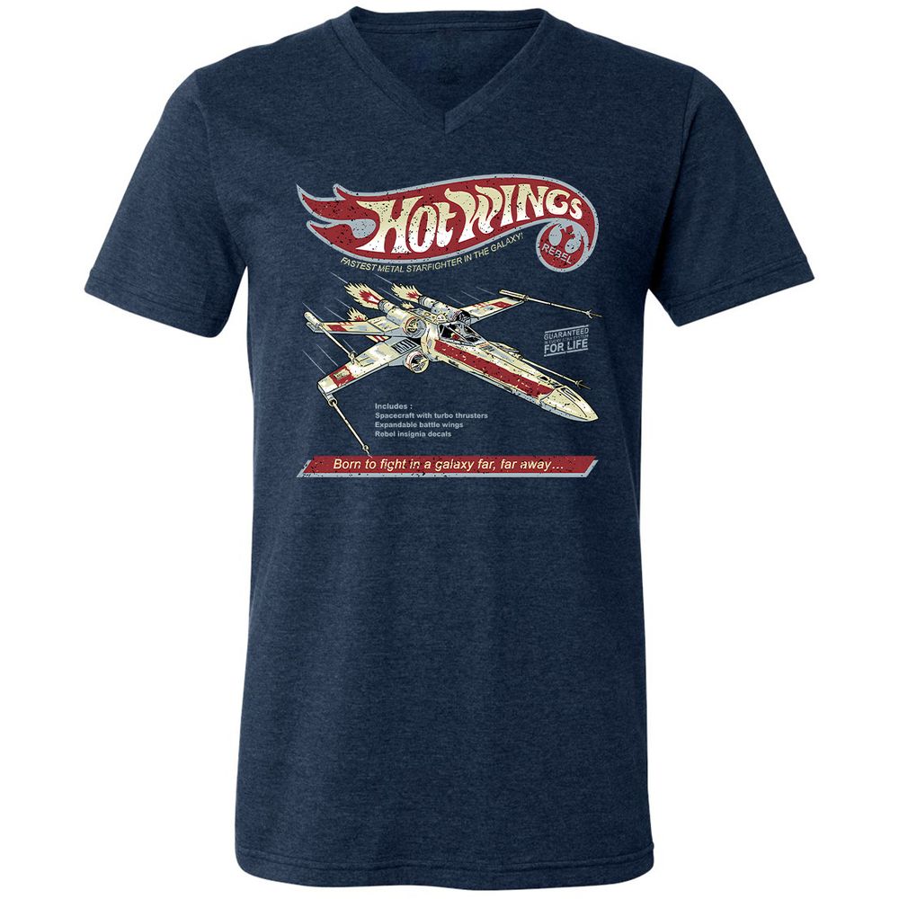 Unisex V-Neck T-Shirt - Y9KK1TAH - Heather Navy - 15