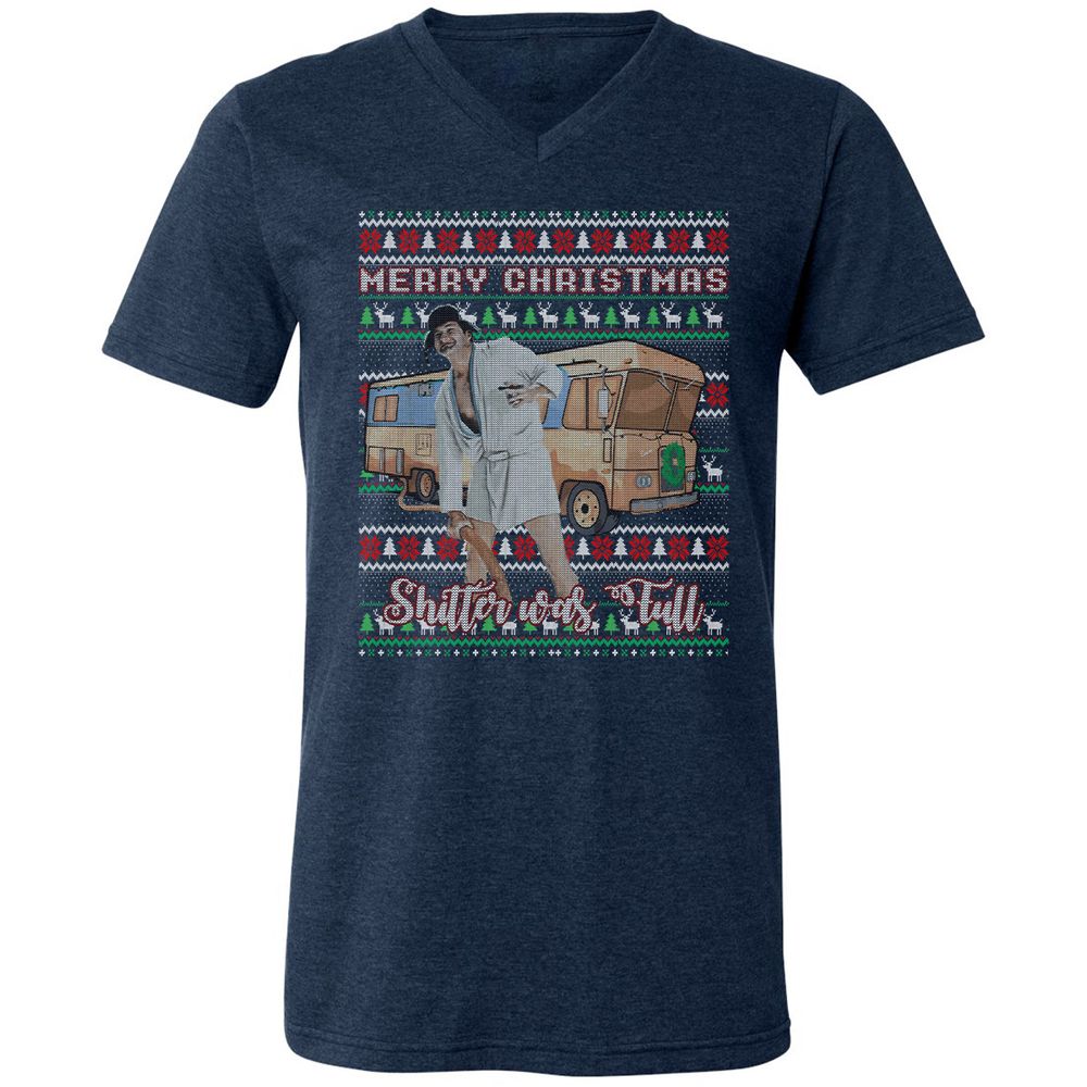 Unisex V-Neck T-Shirt - DX58ZCUD - Heather Navy - 15