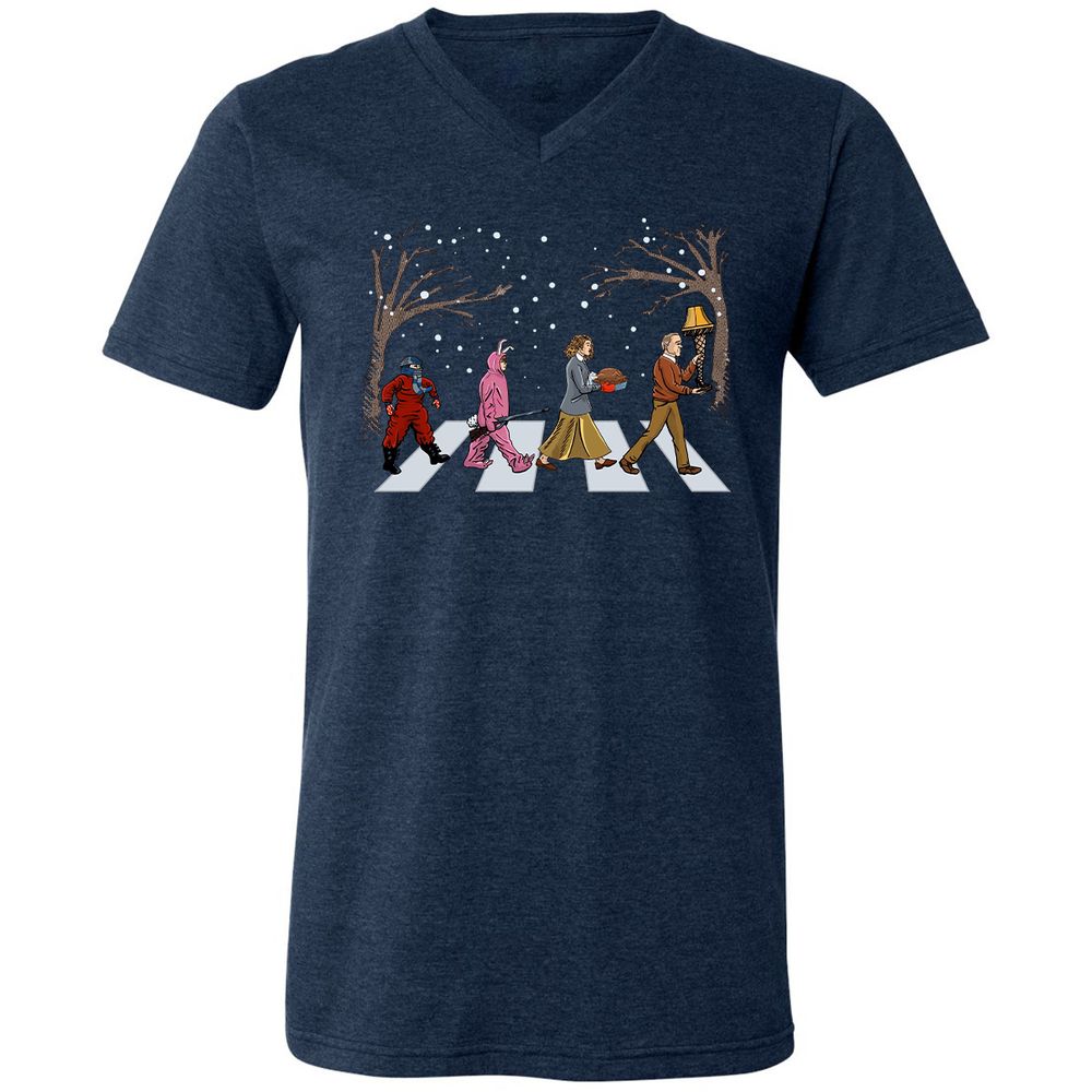 Unisex V-Neck T-Shirt - VKF69S2J - Heather Navy - 15
