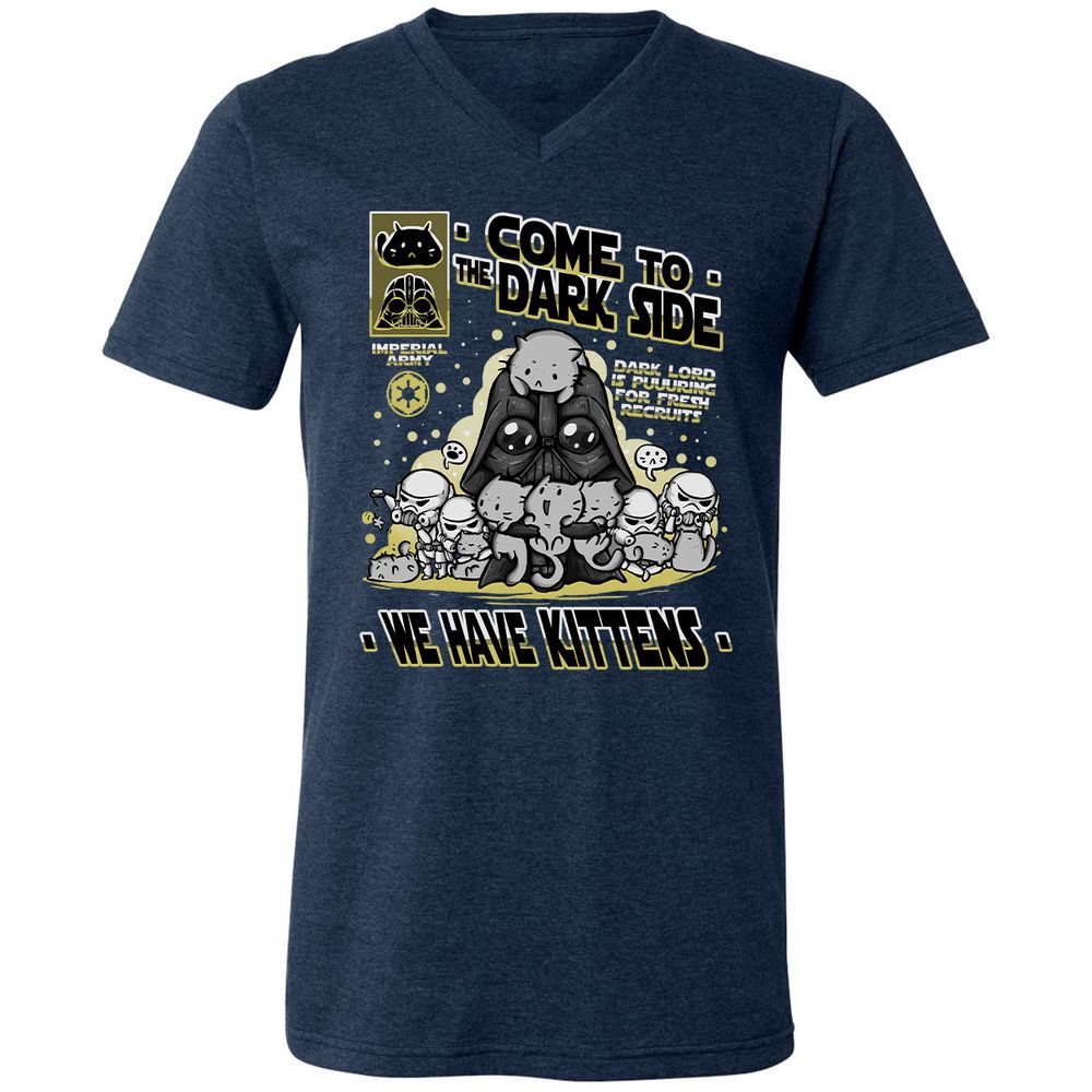 Unisex V-Neck T-Shirt - 8MREJQKL - Heather Navy - 15