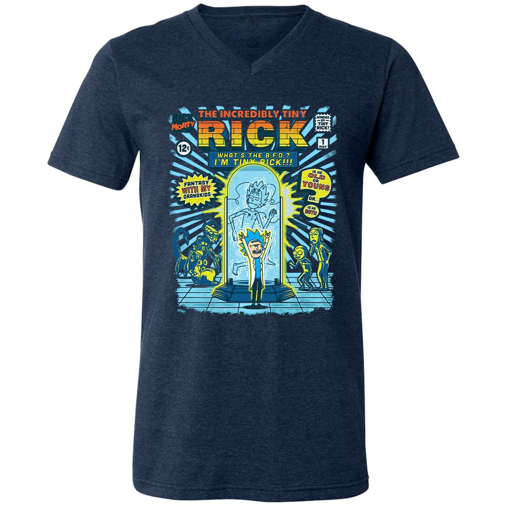 Unisex V-Neck T-Shirt - 9L8N3ESZ - Heather Navy - 15