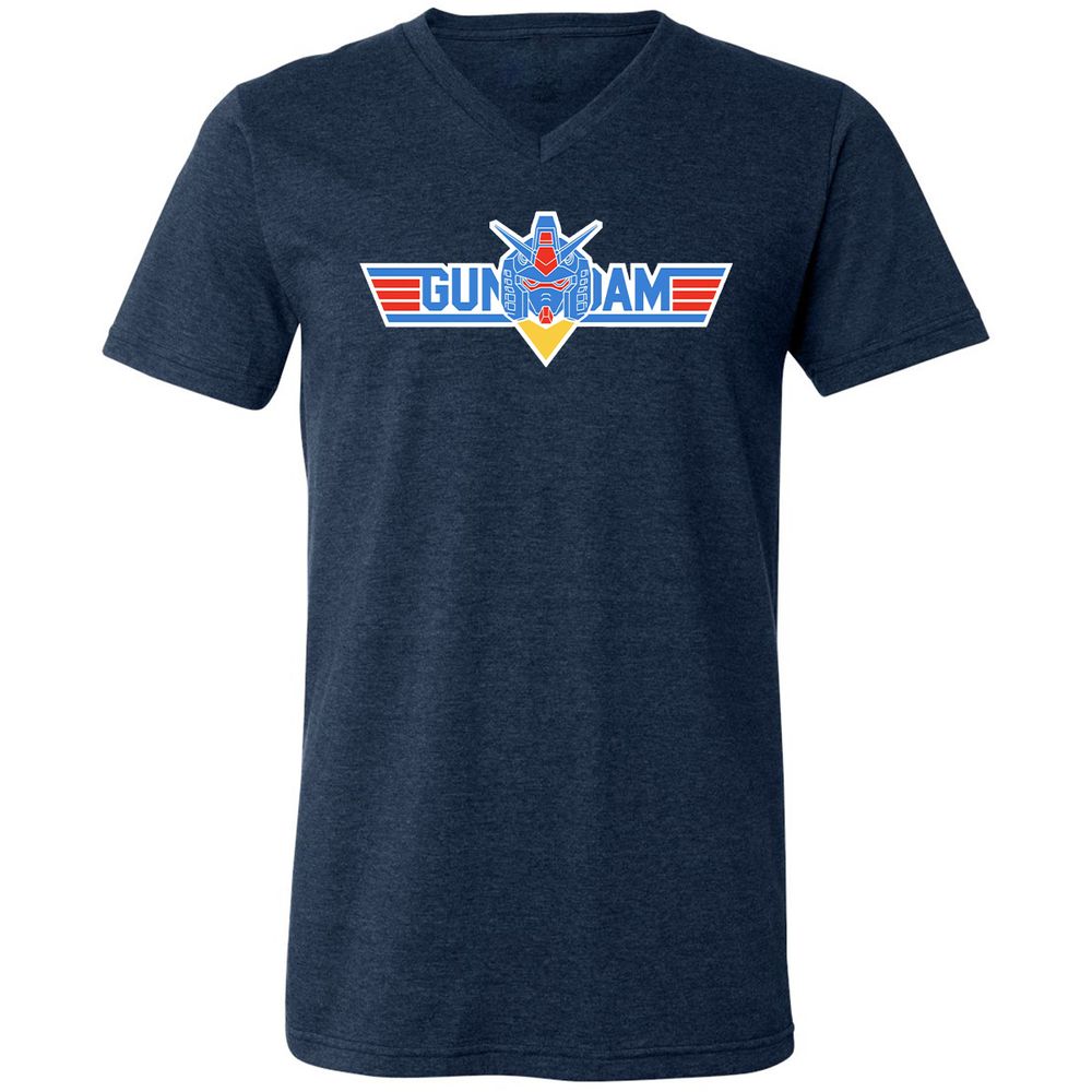 Unisex V-Neck T-Shirt - GL2LNRG3 - Heather Navy - 15