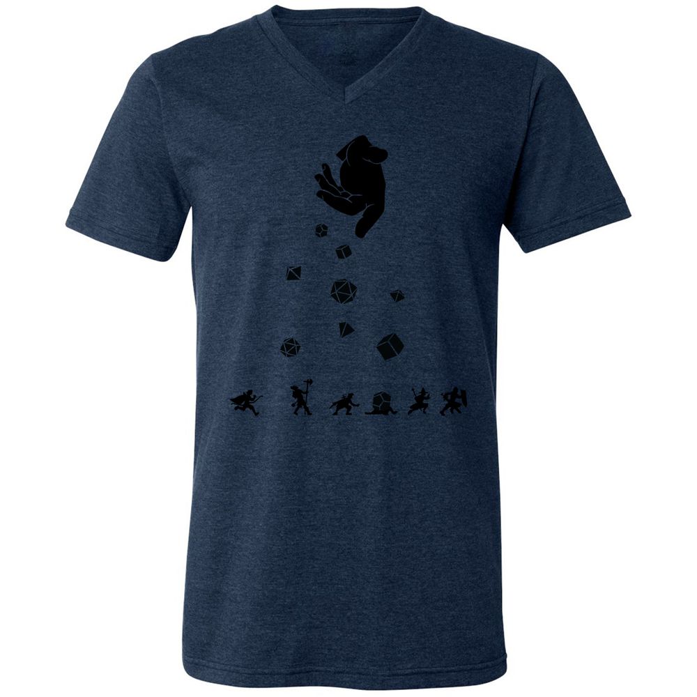 Unisex V-Neck T-Shirt - WXWGK7HJ - Heather Navy - 15