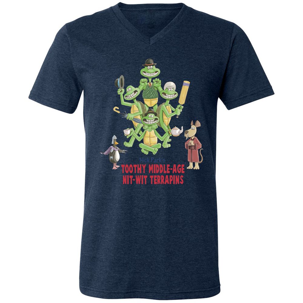 Unisex V-Neck T-Shirt - 3EB1U517 - Heather Navy - 15