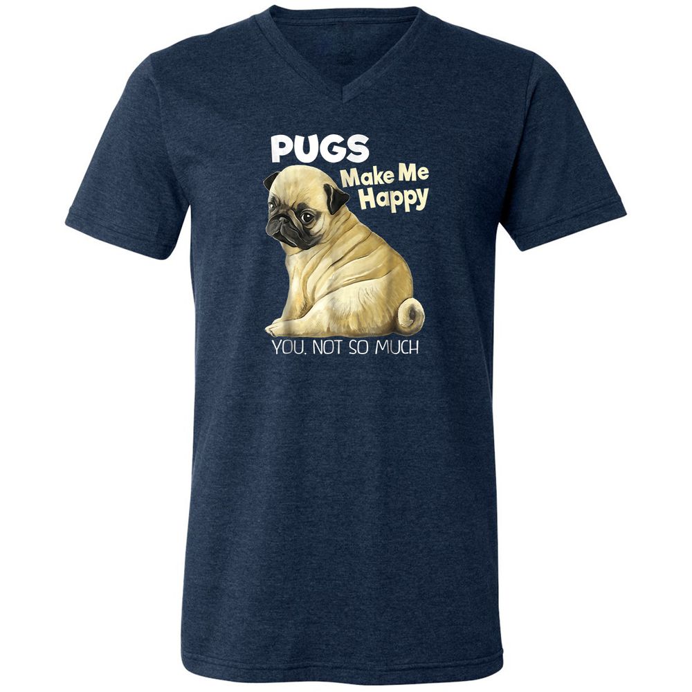 Unisex V-Neck T-Shirt - 23DFX8YW - Heather Navy - 15