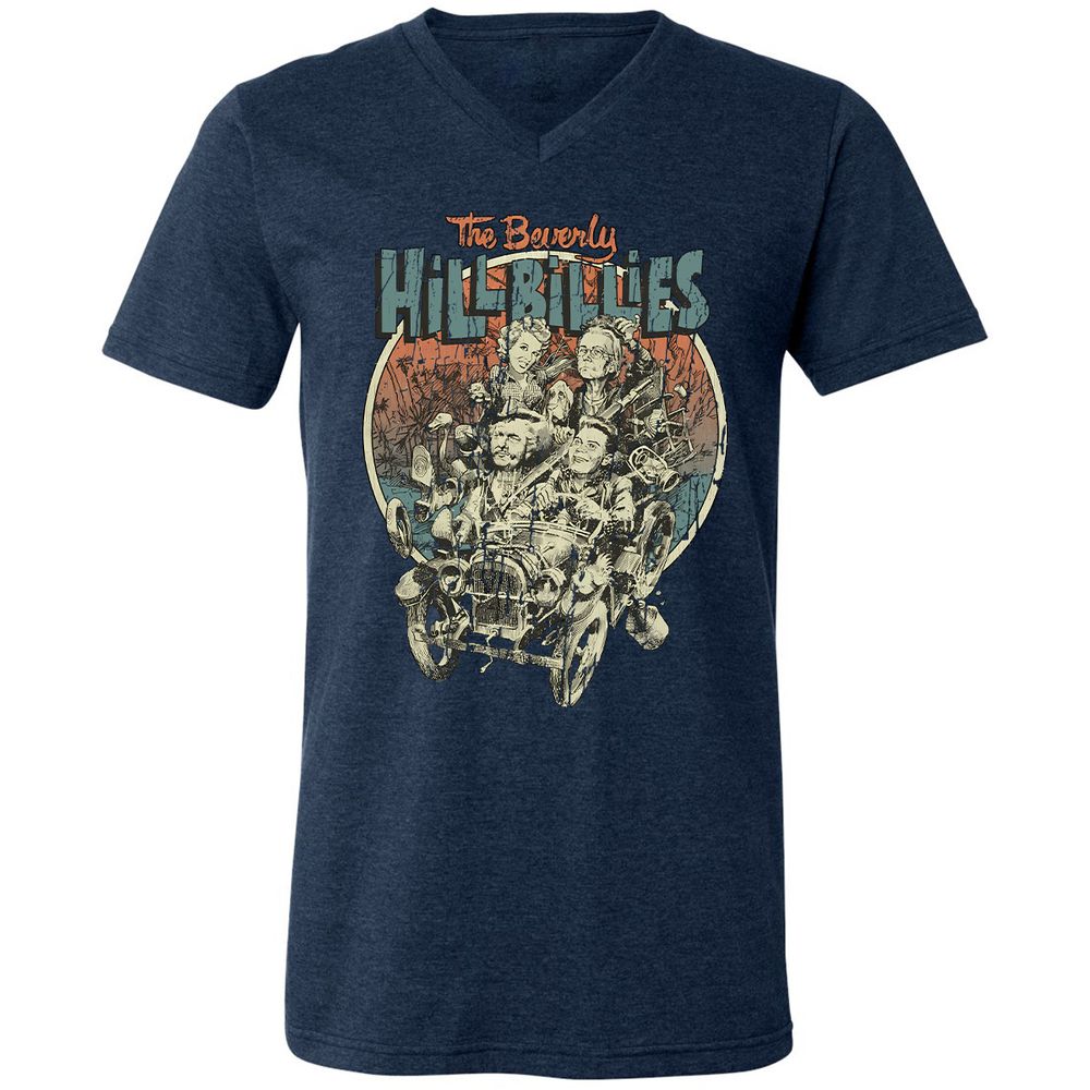 Unisex V-Neck T-Shirt - KXGQ6THJ - Heather Navy - 15