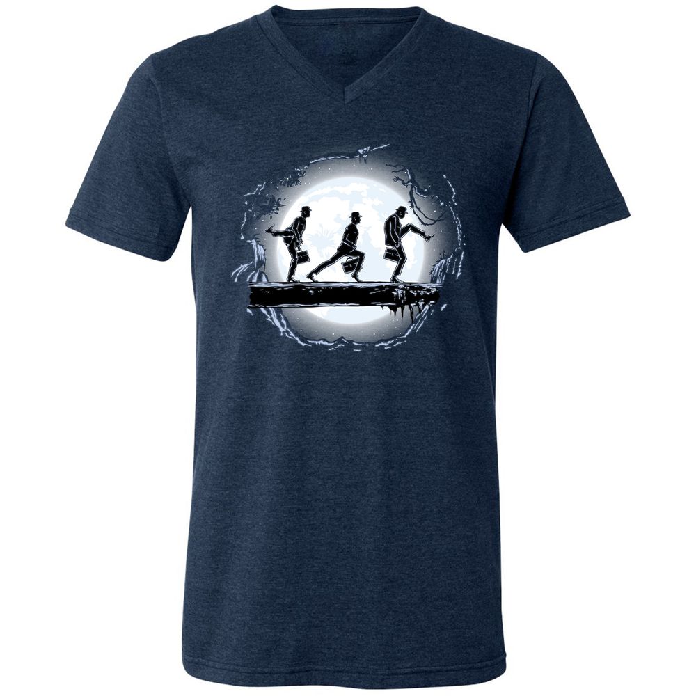 Unisex V-Neck T-Shirt - FXM7SQU2 - Heather Navy - 15