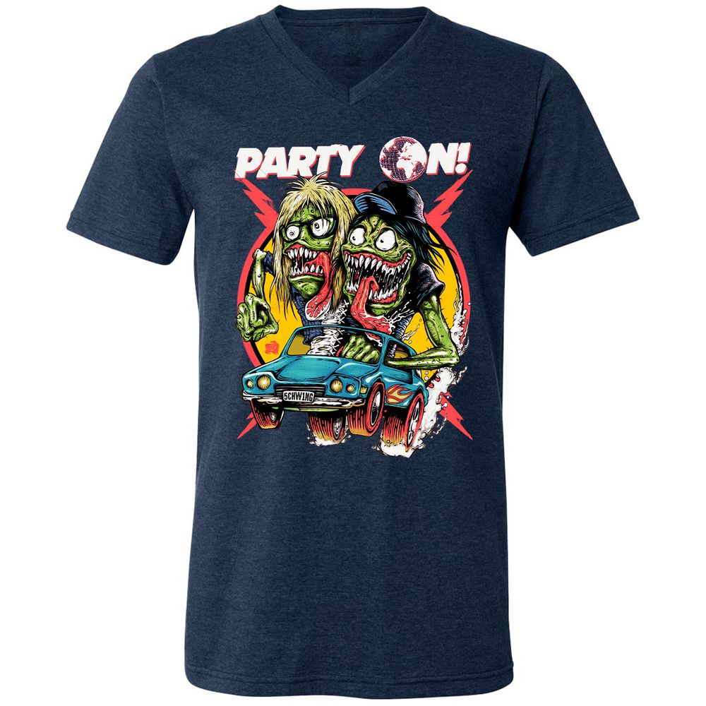 Unisex V-Neck T-Shirt - XLLB9NTX - Heather Navy - 15
