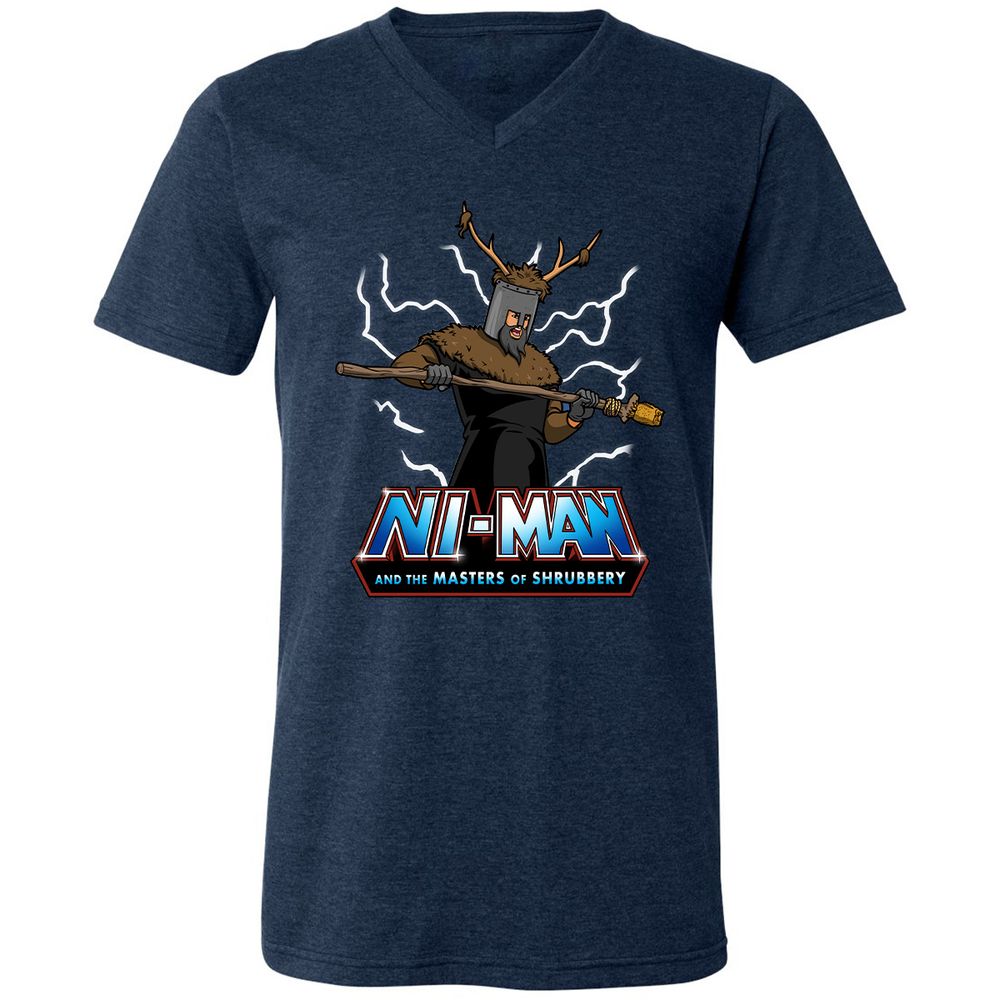 Unisex V-Neck T-Shirt - 64VUDE9F - Heather Navy - 15