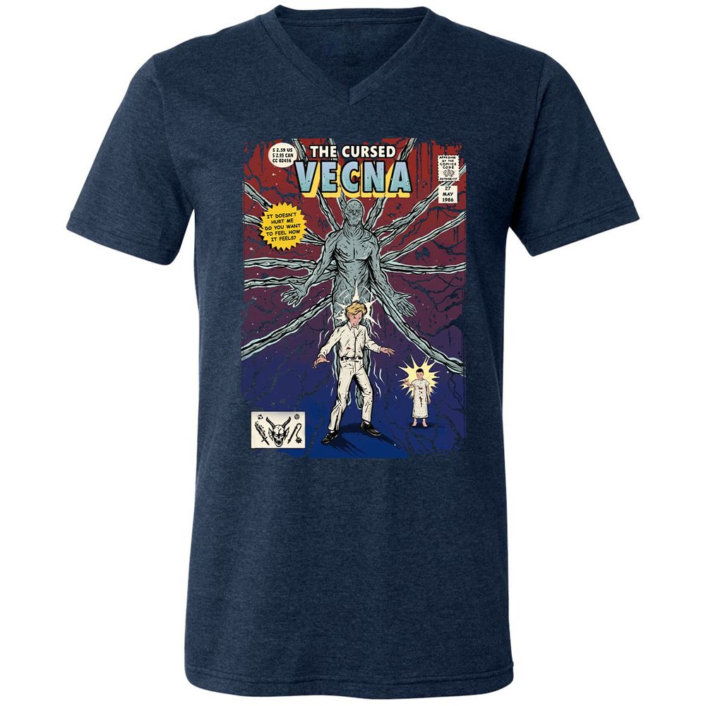 Unisex V-Neck T-Shirt - UTNQZ4FW - Heather Navy - 15