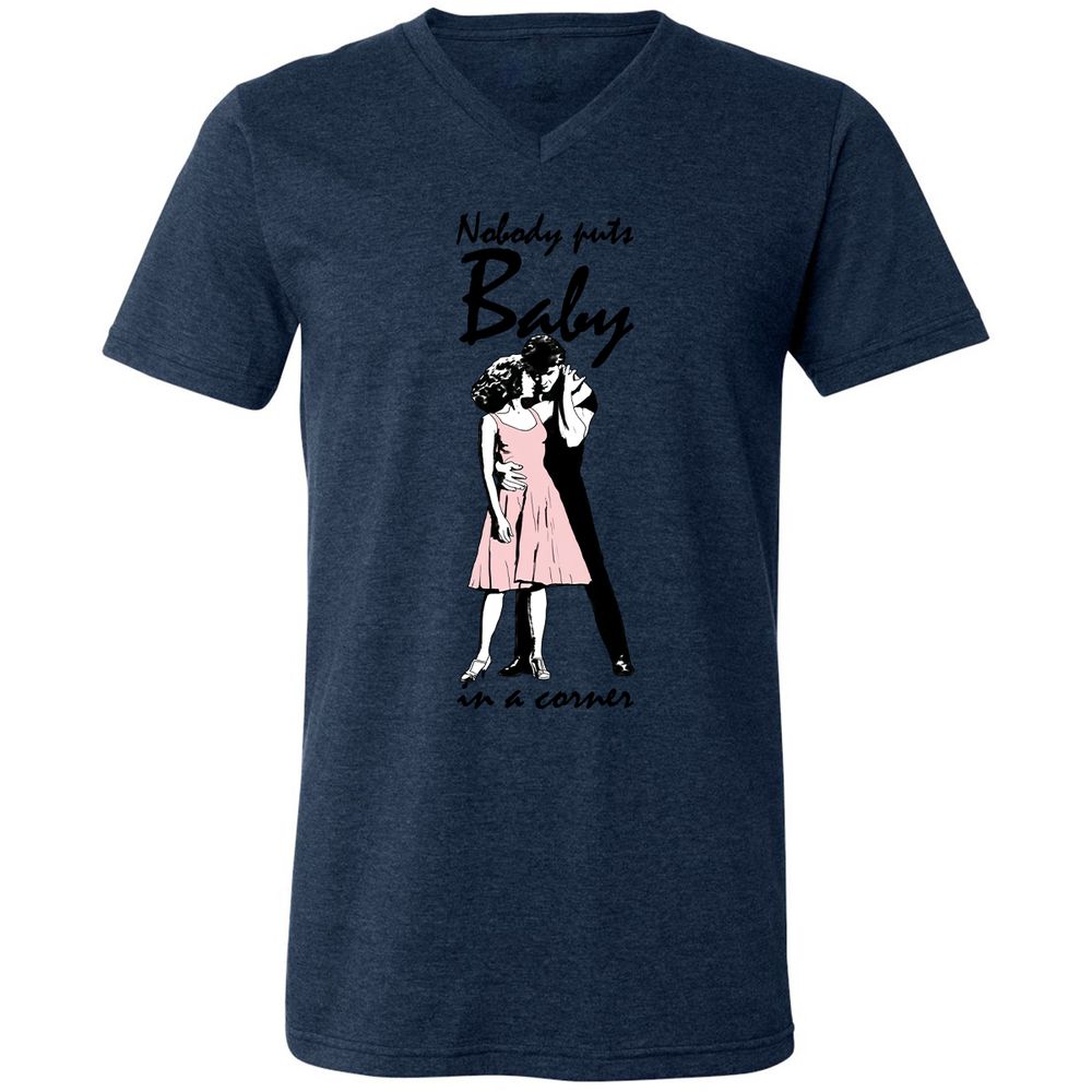 Unisex V-Neck T-Shirt - 47WA61PC - Heather Navy - 15