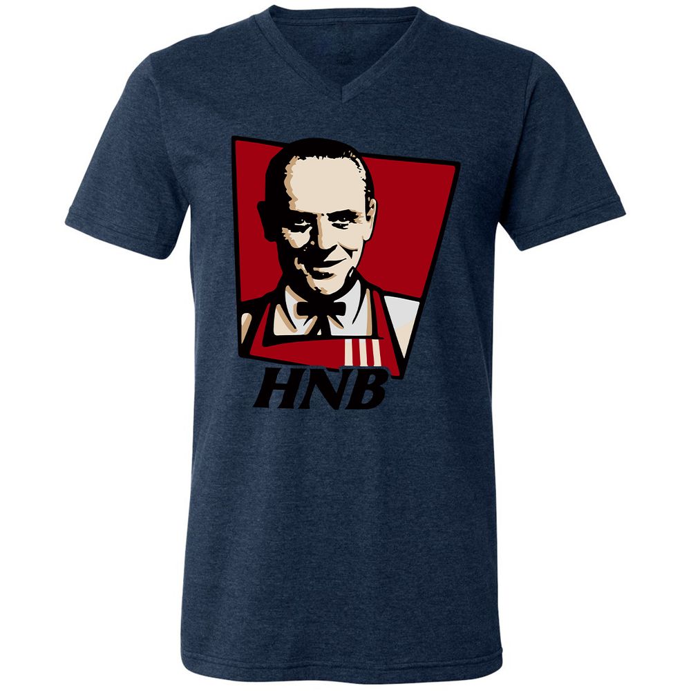 Unisex V-Neck T-Shirt - ESGMKDG6 - Heather Navy - 15