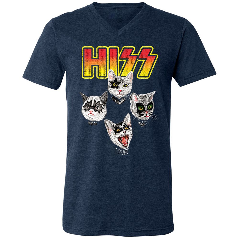 Unisex V-Neck T-Shirt - GQM746DC - Heather Navy - 15