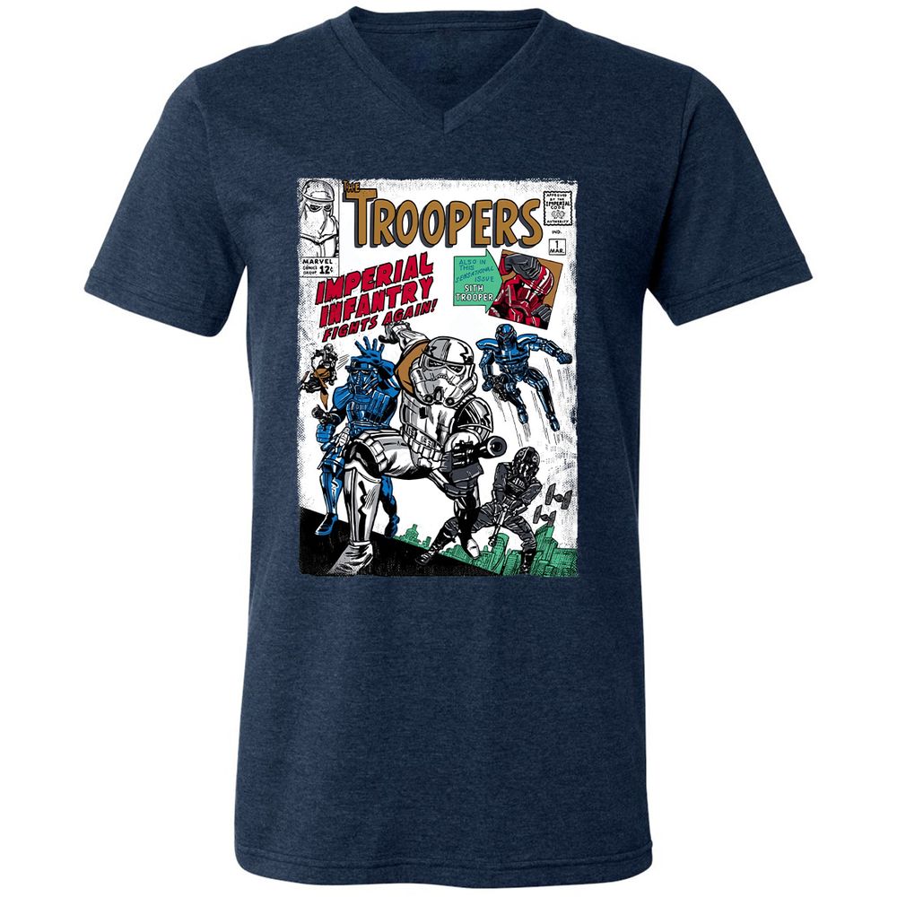 Unisex V-Neck T-Shirt - YZ3553LX - Heather Navy - 15