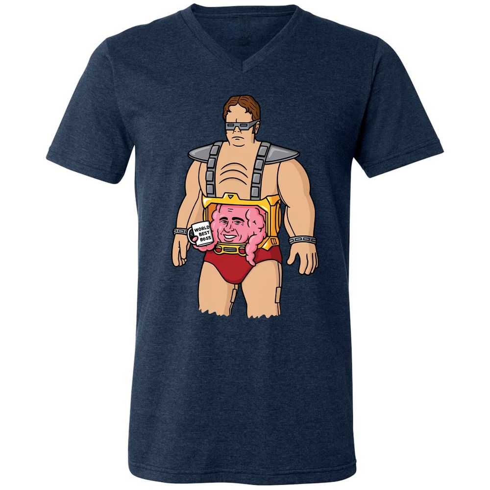 Unisex V-Neck T-Shirt - EZBMDCSV - Heather Navy - 15