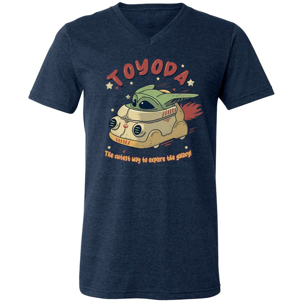 Unisex V-Neck T-Shirt - 3QBFHH1V - Heather Navy - 15