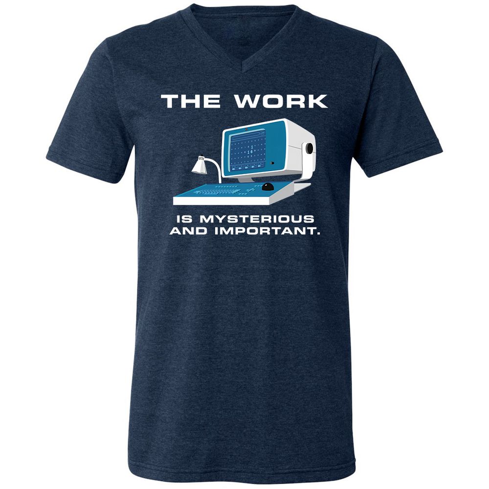 Unisex V-Neck T-Shirt - L5GJ1MAC - Heather Navy - 15