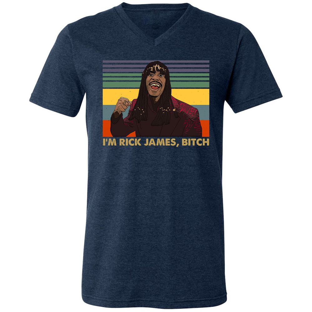 Unisex V-Neck T-Shirt - YCVB7CZR - Heather Navy - 15