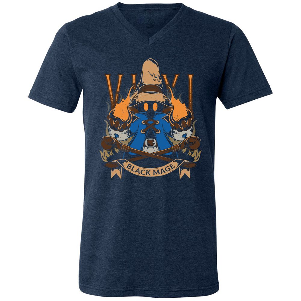 Unisex V-Neck T-Shirt - B7JLPEVA - Heather Navy - 15
