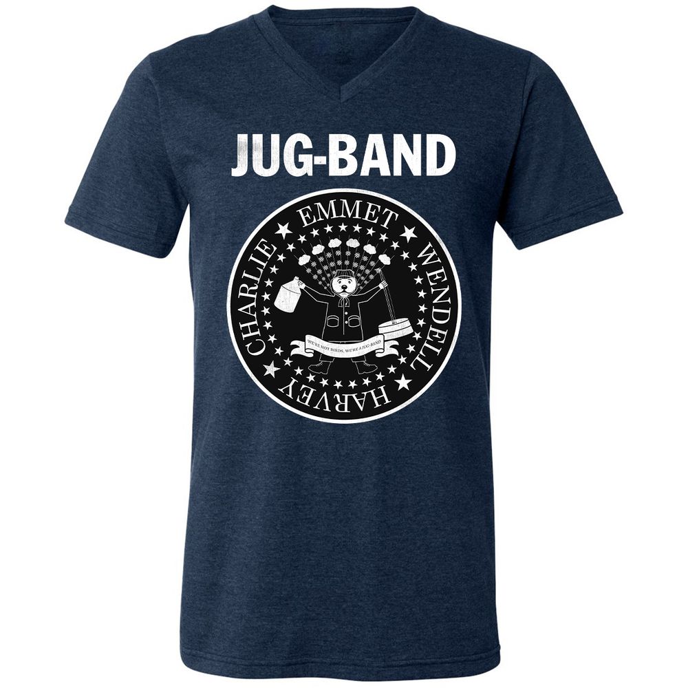 Unisex V-Neck T-Shirt - VHY3TU7U - Heather Navy - 15