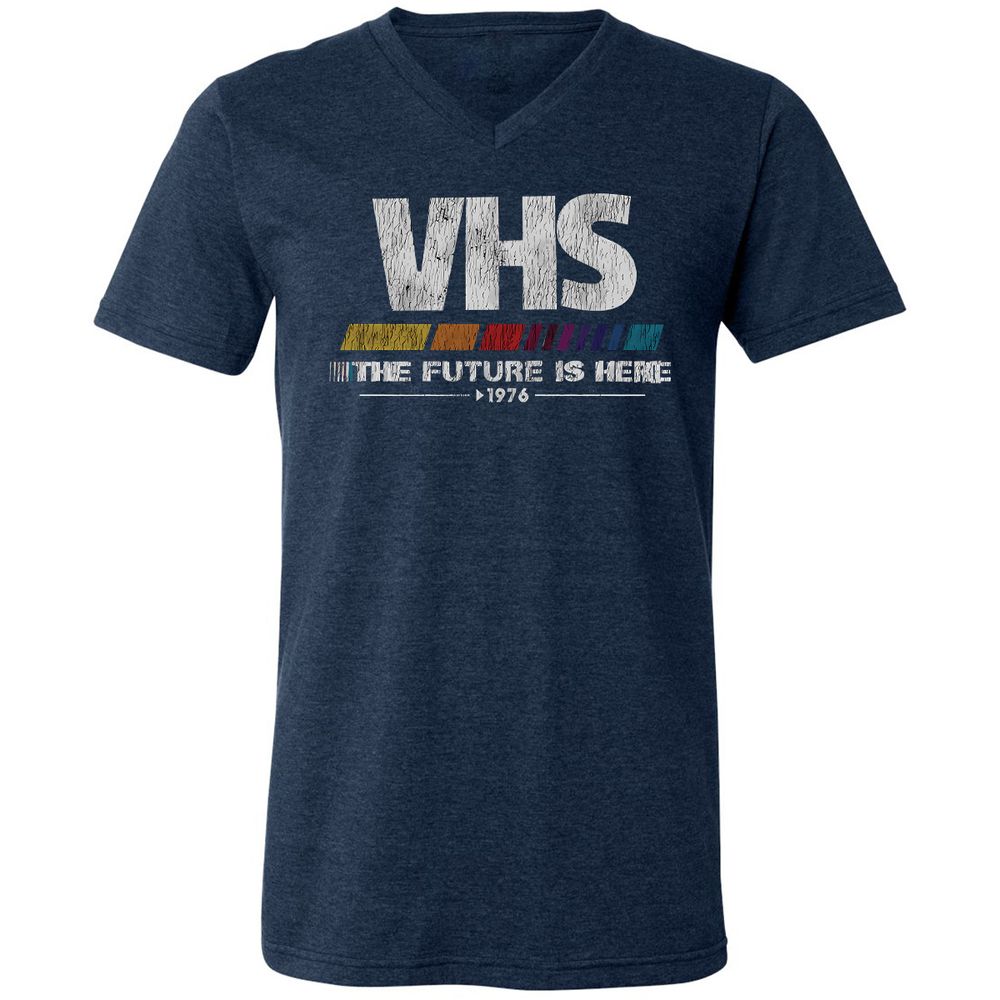 Unisex V-Neck T-Shirt - ZHBZ17W9 - Heather Navy - 15