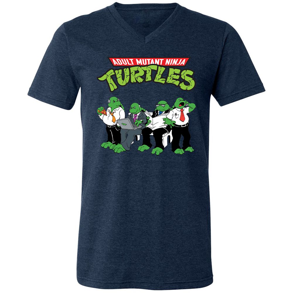 Unisex V-Neck T-Shirt - YFGN3HLW - Heather Navy - 15