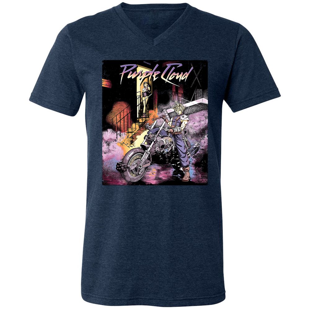 Unisex V-Neck T-Shirt - 7CMVHTGE - Heather Navy - 15