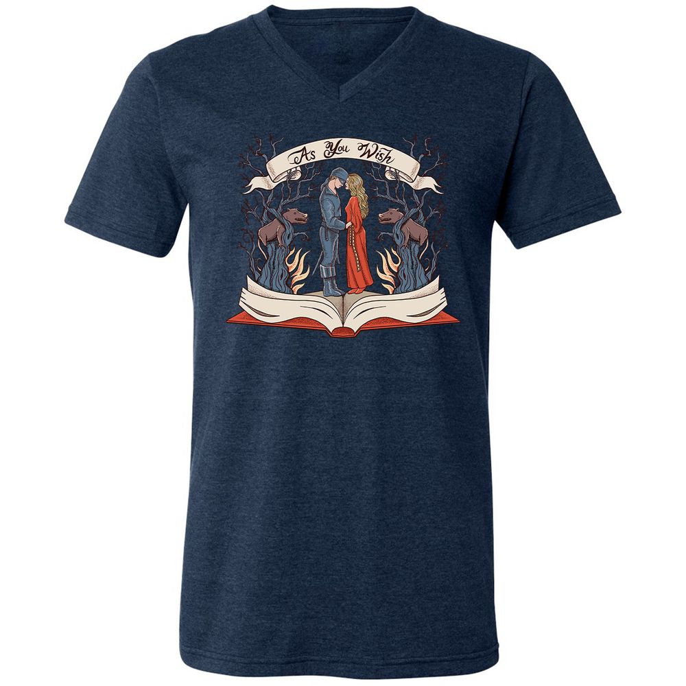 Unisex V-Neck T-Shirt - 1TPBB7LY - Heather Navy - 15
