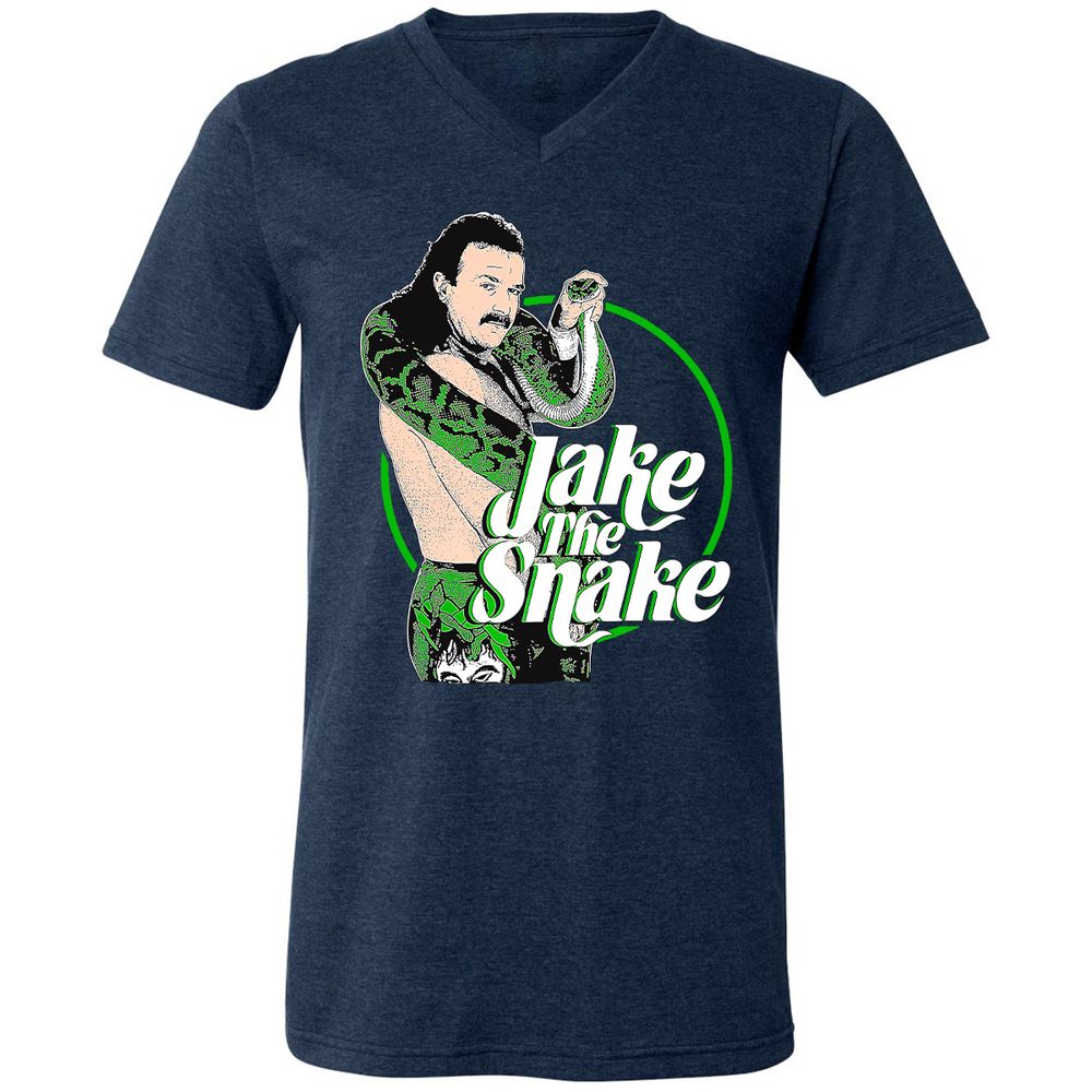 Unisex V-Neck T-Shirt - 93A7UFG5 - Heather Navy - 15