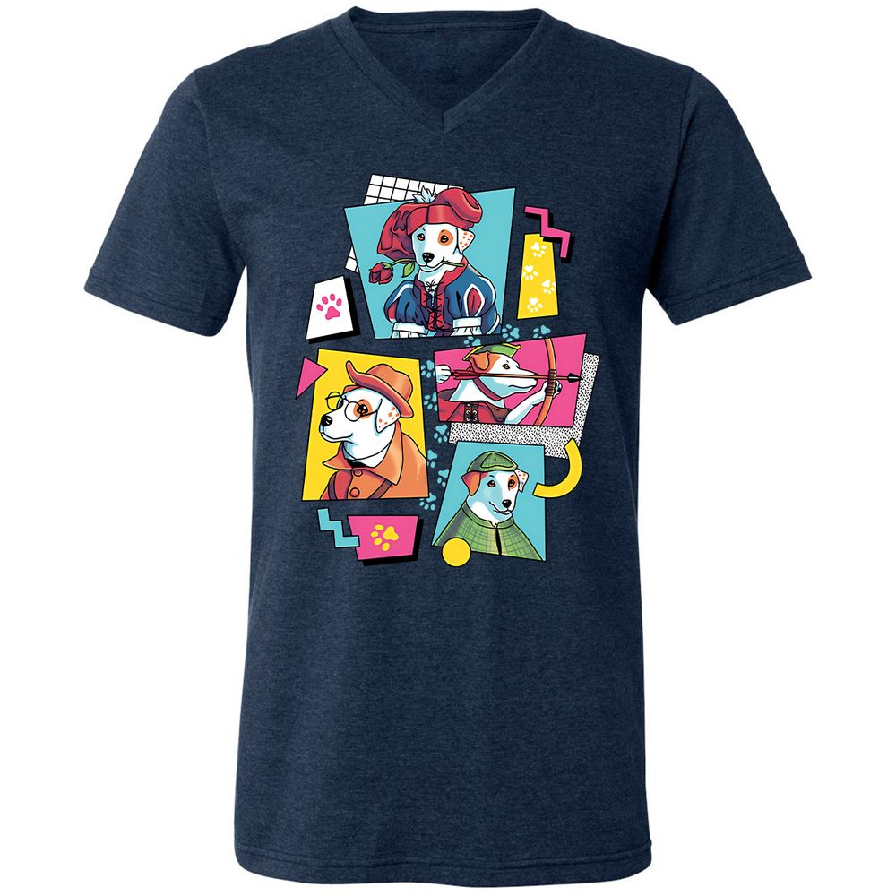 Unisex V-Neck T-Shirt - ERVZNU8R - Heather Navy - 15