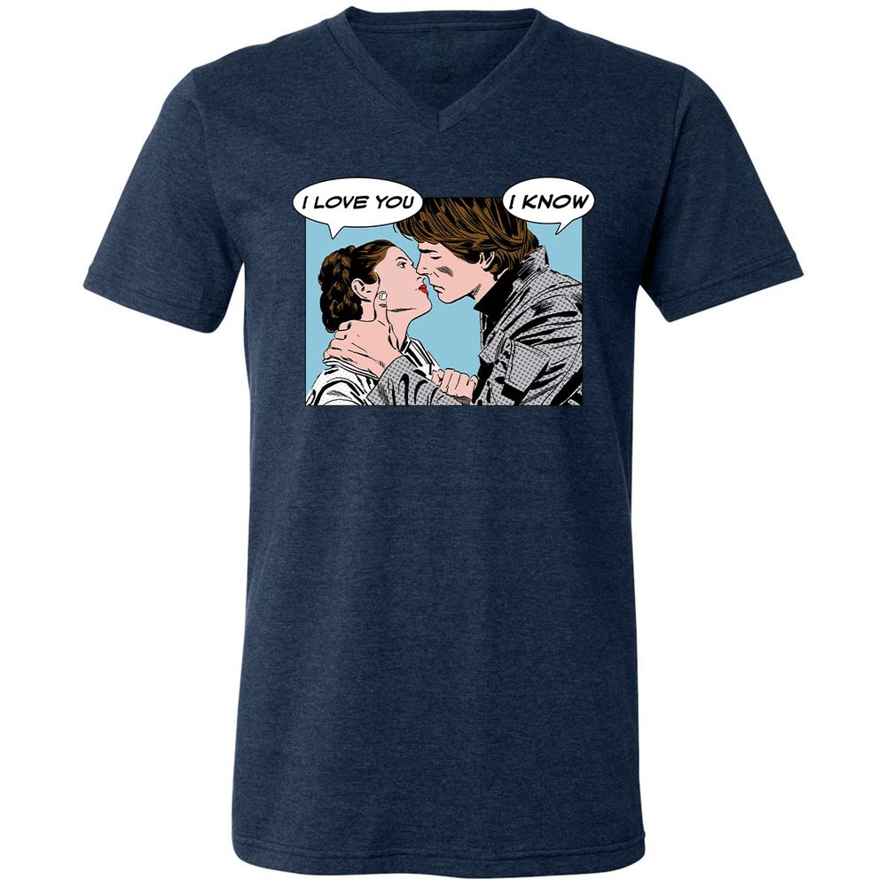 Unisex V-Neck T-Shirt - 2UYRGB6K - Heather Navy - 15