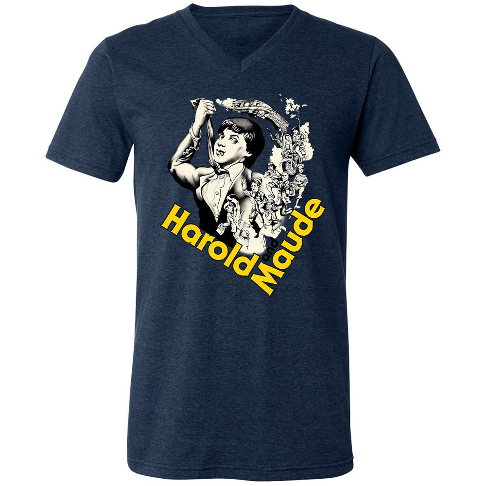 Unisex V-Neck T-Shirt - CB43KTH5 - Heather Navy - 15