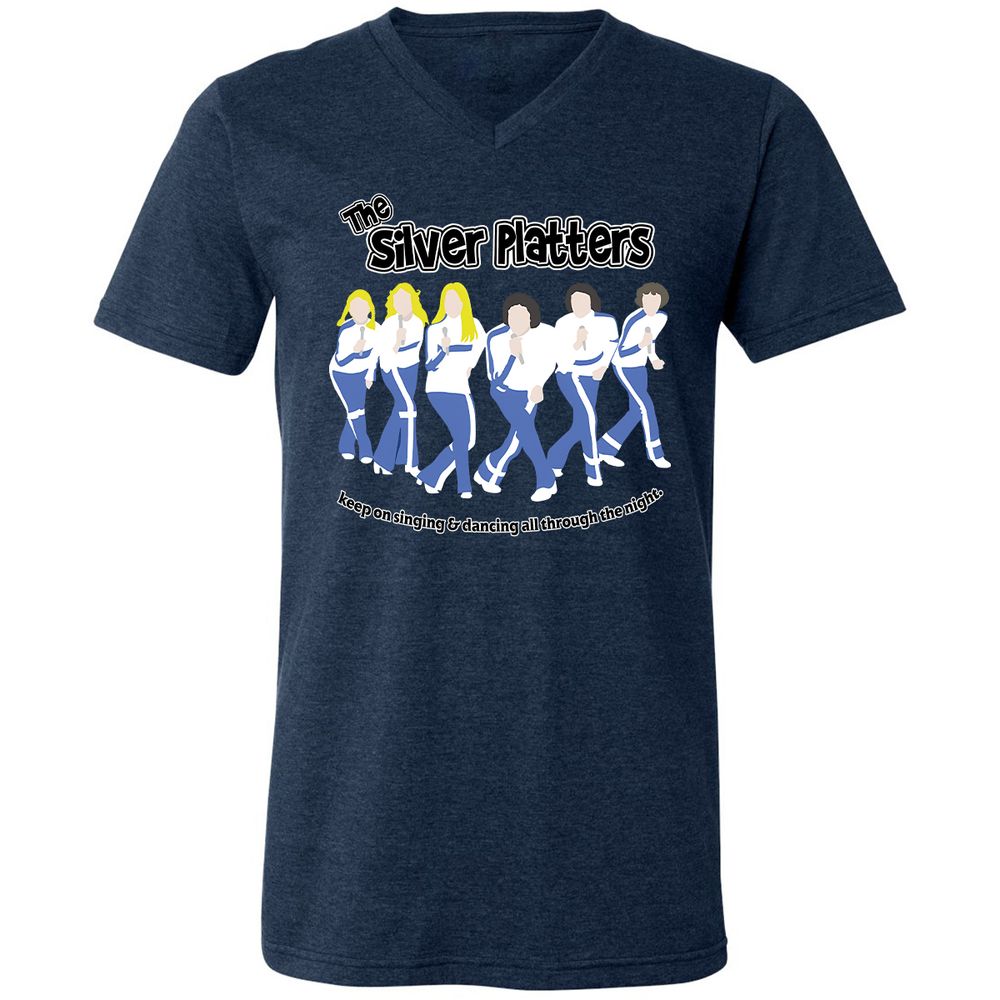 Unisex V-Neck T-Shirt - 7H1R996X - Heather Navy - 15
