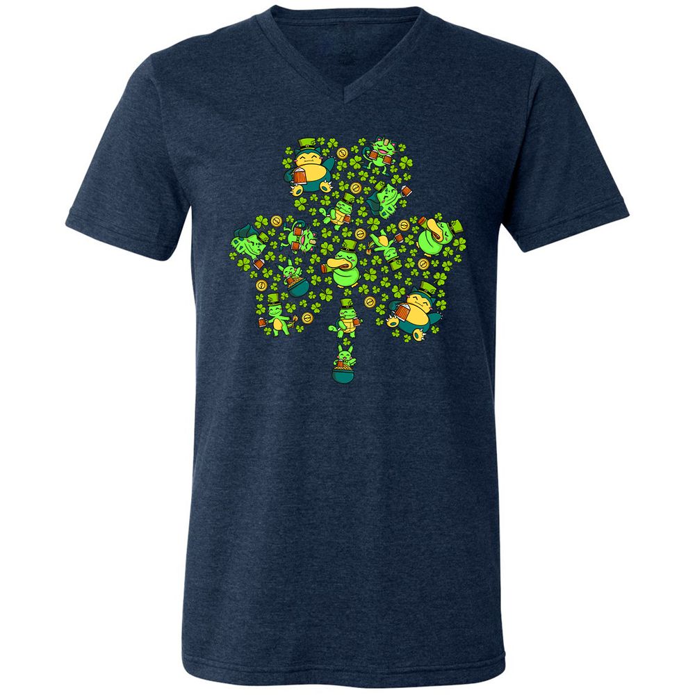 Unisex V-Neck T-Shirt - CLZ618C2 - Heather Navy - 15