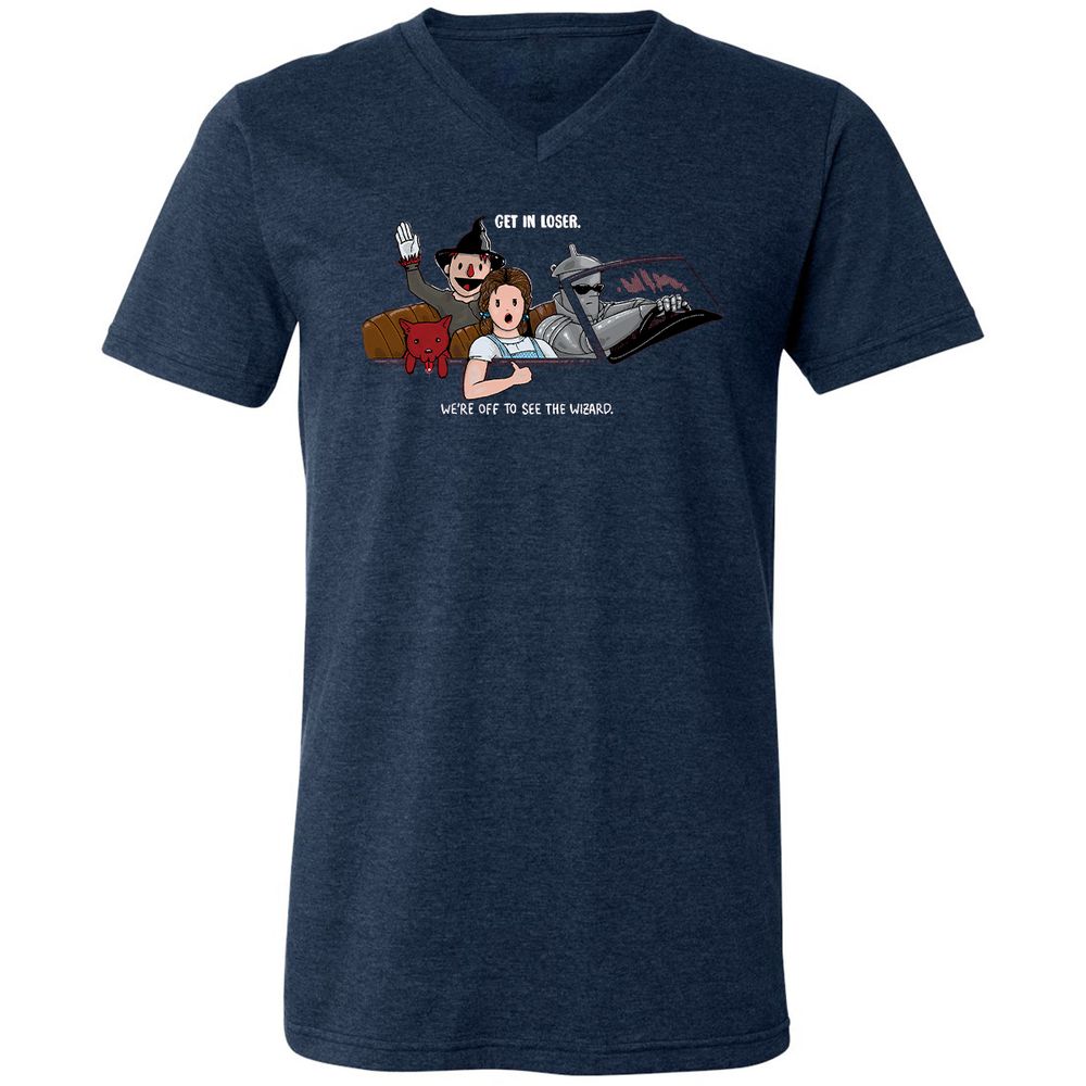 Unisex V-Neck T-Shirt - P6NACQG3 - Heather Navy - 15