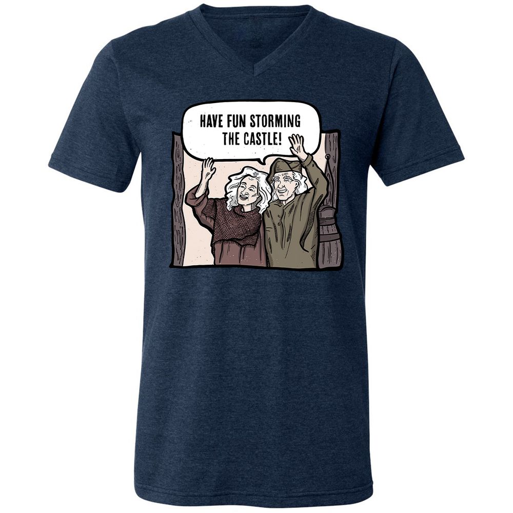 Unisex V-Neck T-Shirt - 9MGECZKQ - Heather Navy - 15