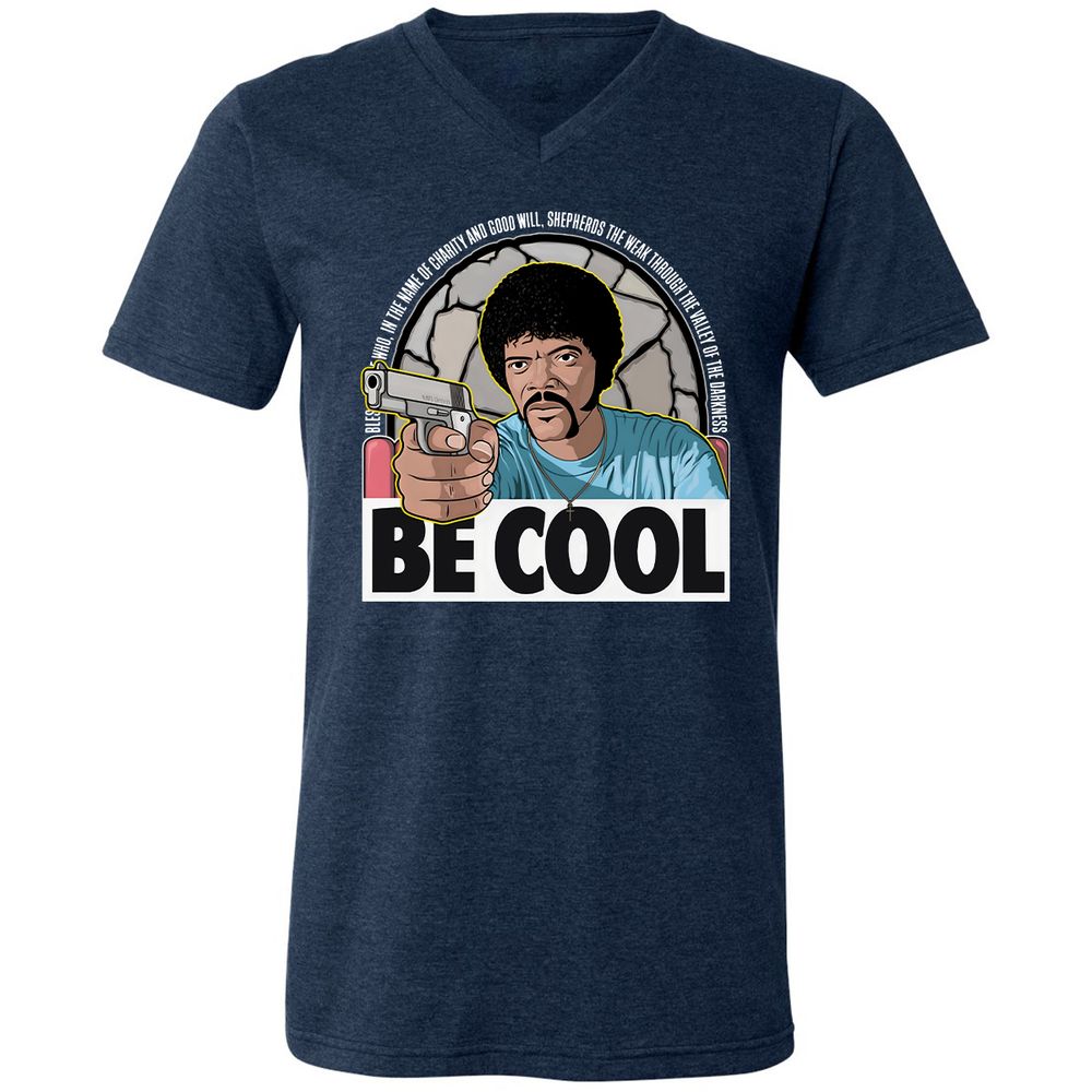 Unisex V-Neck T-Shirt - 2LPKRCMW - Heather Navy - 15