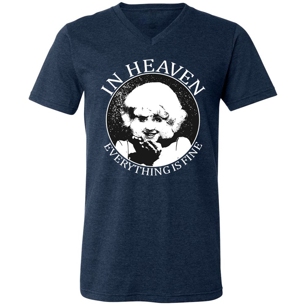 Unisex V-Neck T-Shirt - YA3CJN1B - Heather Navy - 15