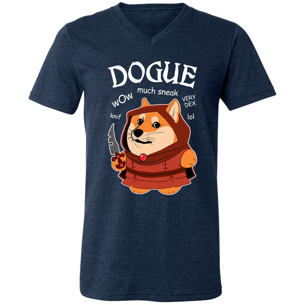 Unisex V-Neck T-Shirt - 7L895PK1 - Heather Navy - 15