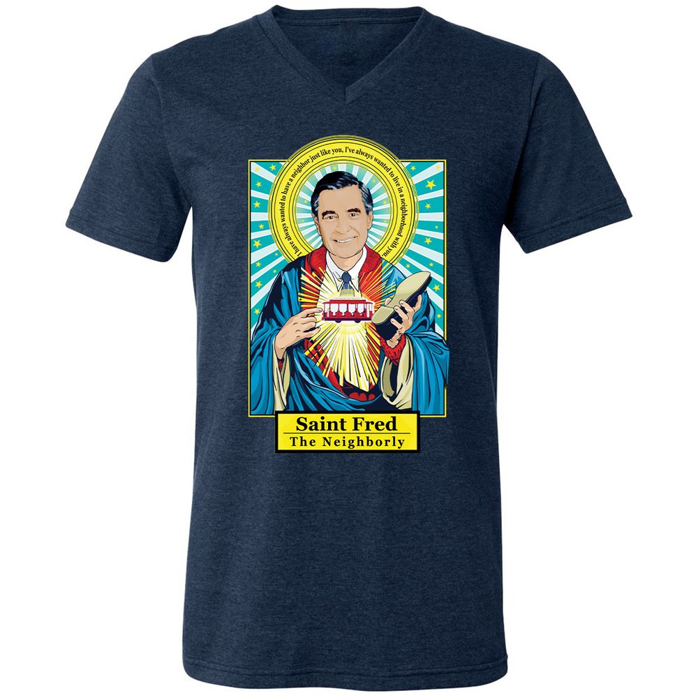 Unisex V-Neck T-Shirt - LCTVDF6Y - Heather Navy - 15
