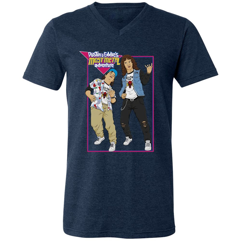 Unisex V-Neck T-Shirt - MZPU5BMX - Heather Navy - 15