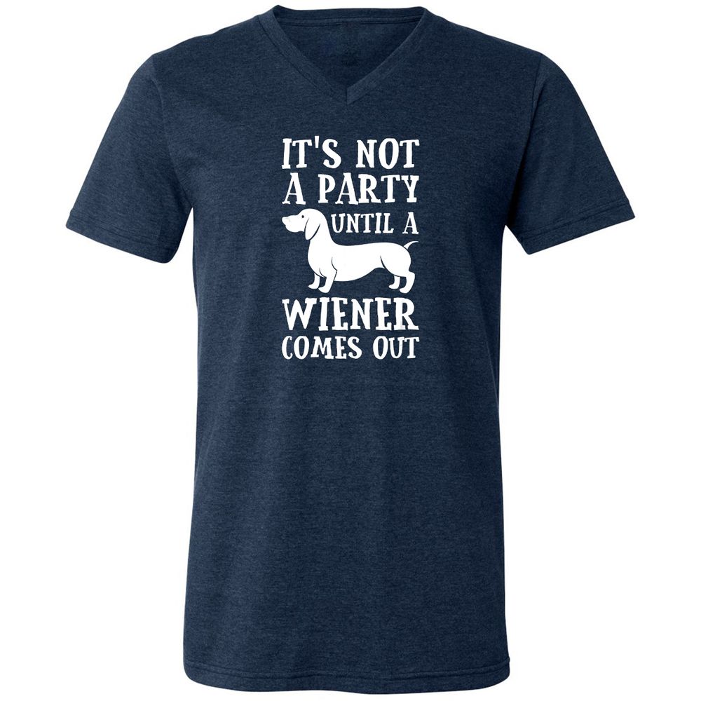 Unisex V-Neck T-Shirt - S75XQZDB - Heather Navy - 15