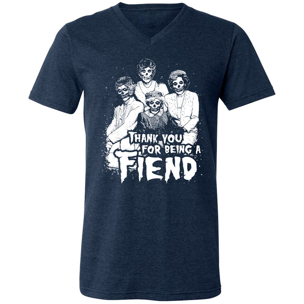 Unisex V-Neck T-Shirt - CGZV5FU6 - Heather Navy - 15