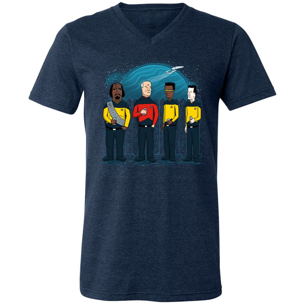 Unisex V-Neck T-Shirt - 5TUAWP2X - Heather Navy - 15