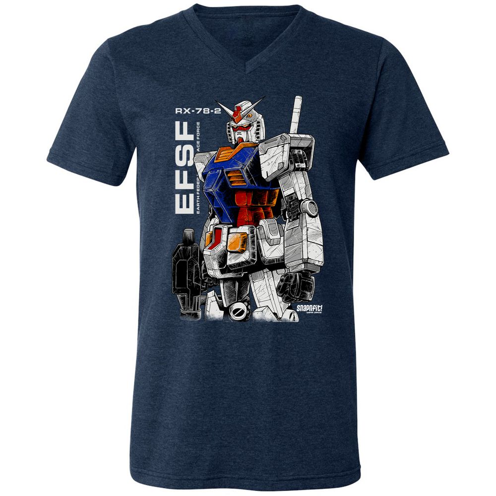Unisex V-Neck T-Shirt - Z2ESLX2Q - Heather Navy - 15