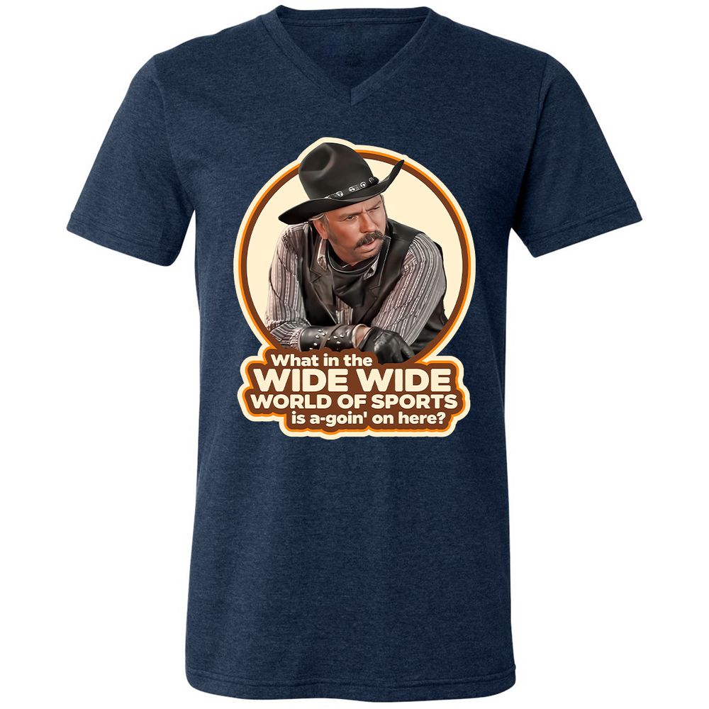 Unisex V-Neck T-Shirt - 35YS9WUT - Heather Navy - 15