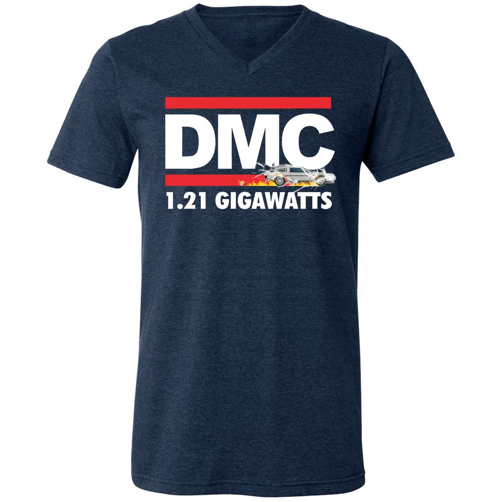 Unisex V-Neck T-Shirt - JYQAJEDK - Heather Navy - 15