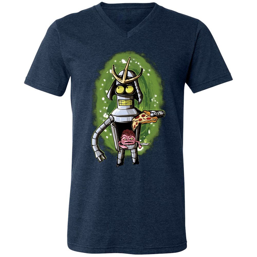 Unisex V-Neck T-Shirt - 22Q6MAA6 - Heather Navy - 15