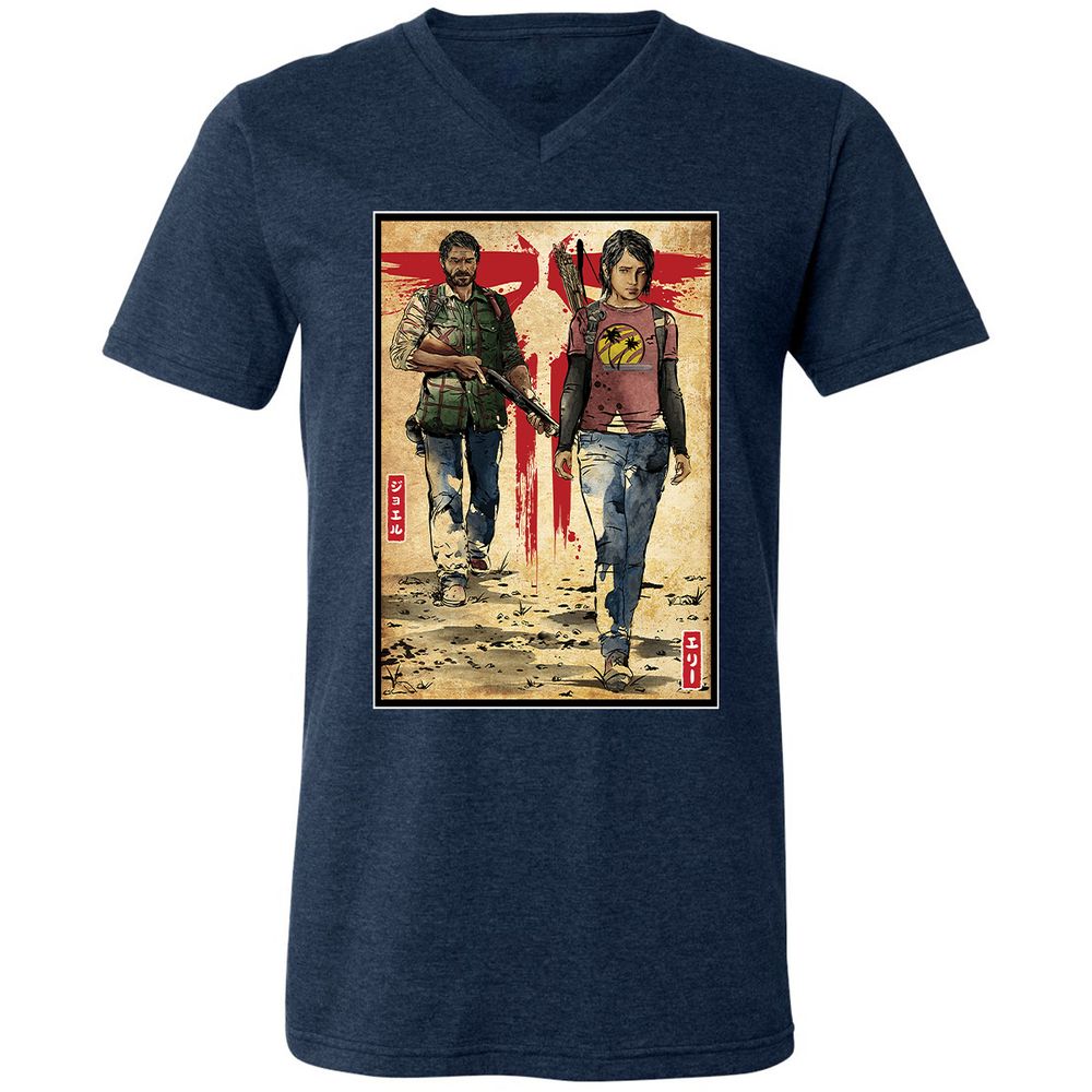 Unisex V-Neck T-Shirt - 2T2MF5JG - Heather Navy - 15