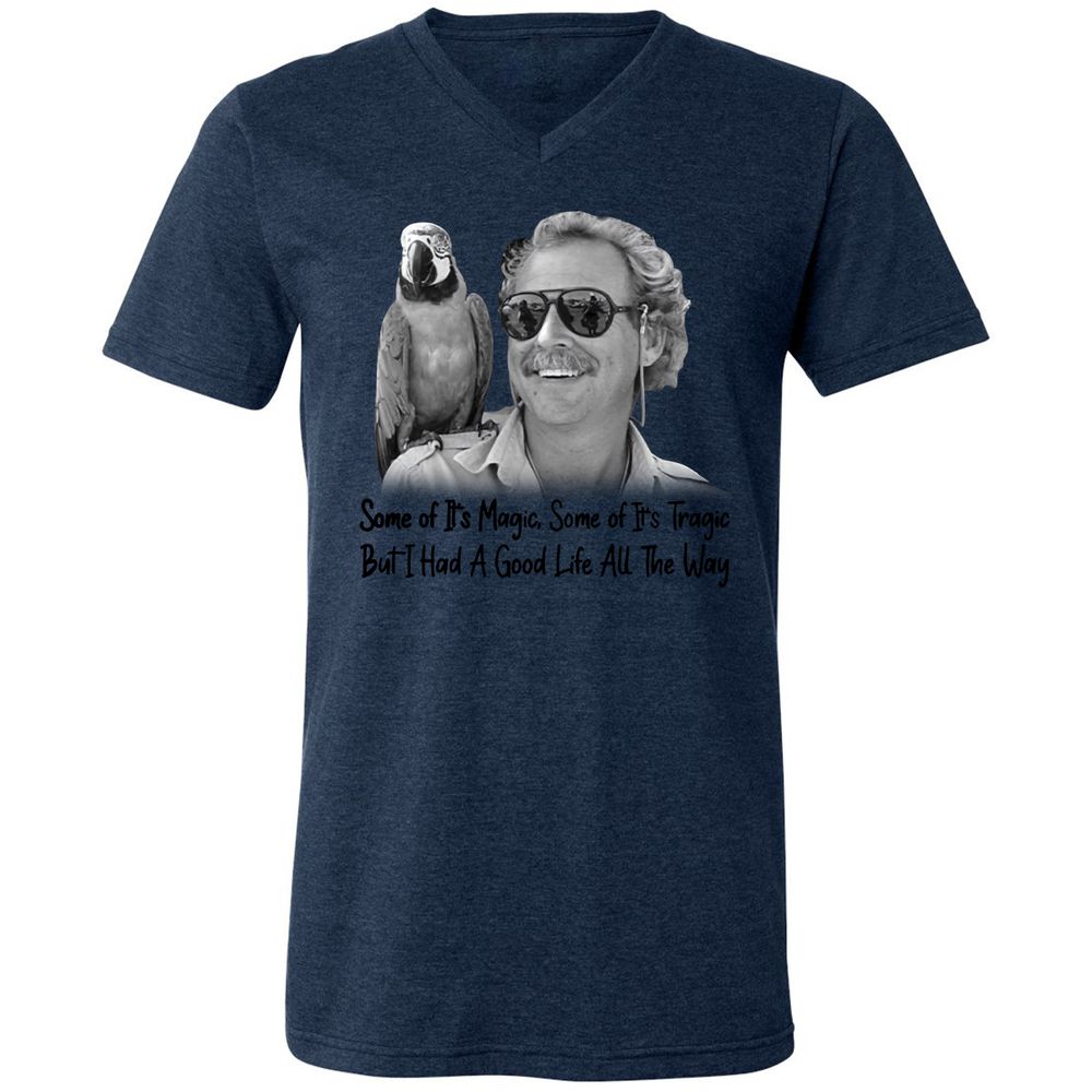 Unisex V-Neck T-Shirt - WWWR79GR - Heather Navy - 15